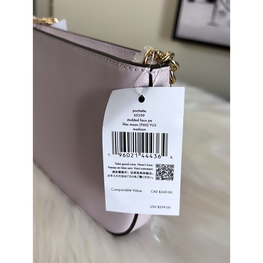 kate spade Lilac Pearl-Embellished Shoulder Bag with Gold Chain - Picture 5 of 5
